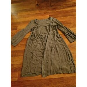 Charlotte Russe Large Green Duster Kimono Bell Sleeve Lace Fairy